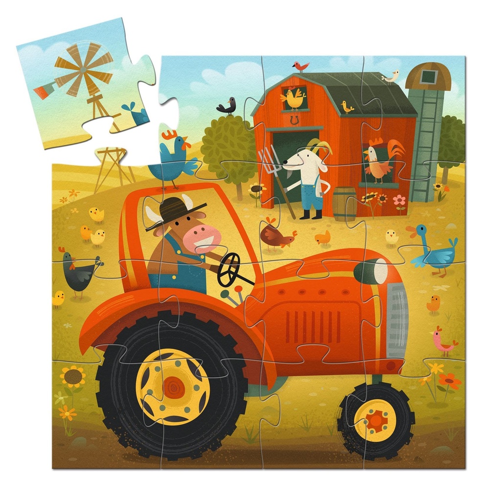 Puzzle Silhouette - Le Tracteur - 15 pcs