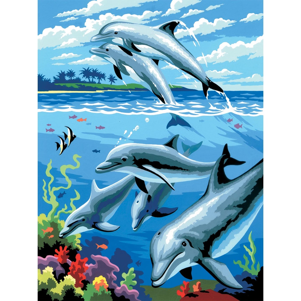 Peinture à numéro - Dauphins
